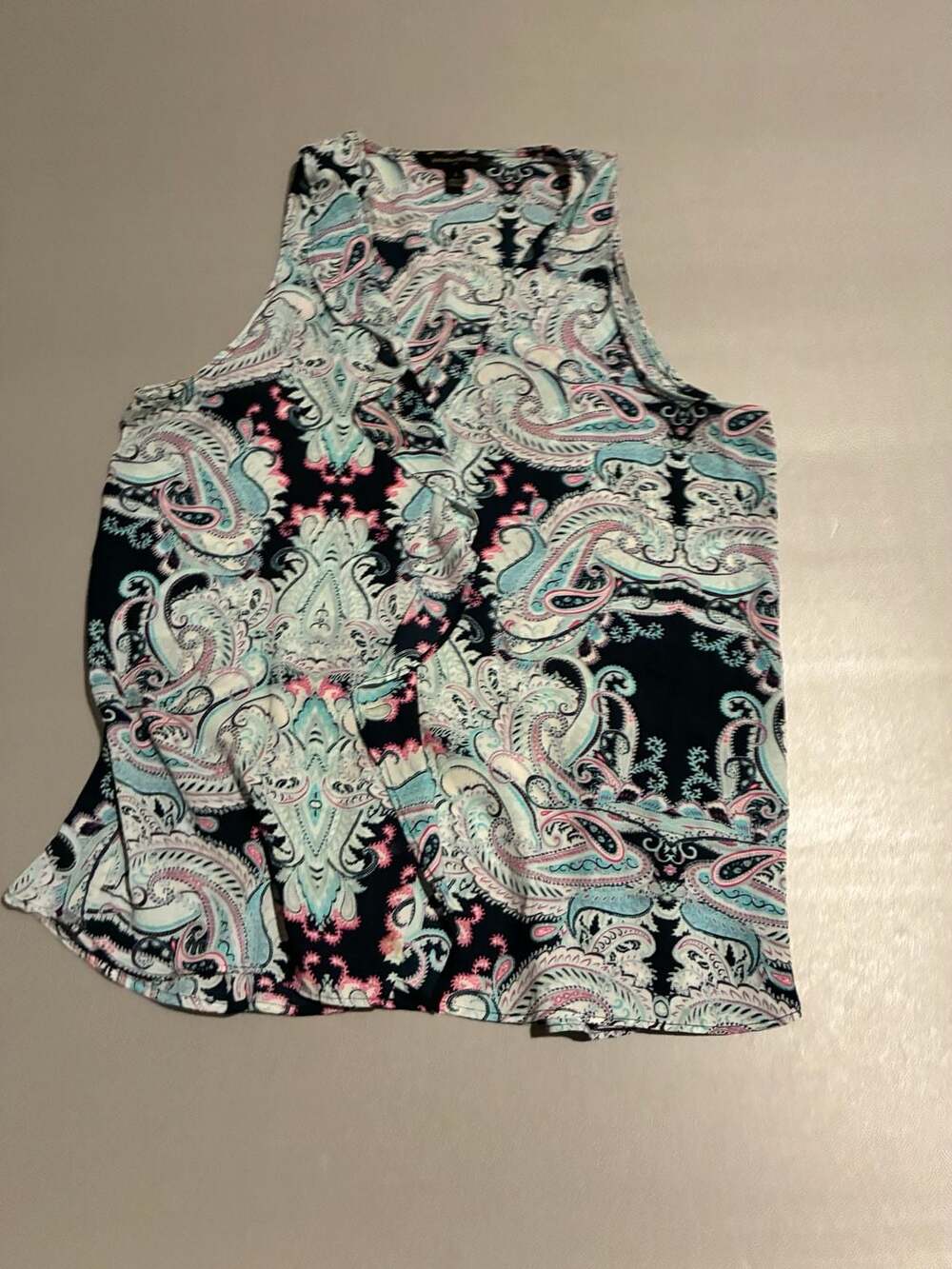 Banana Republic Ruffle Top Size S Paisley Print Sleeveless Blouse